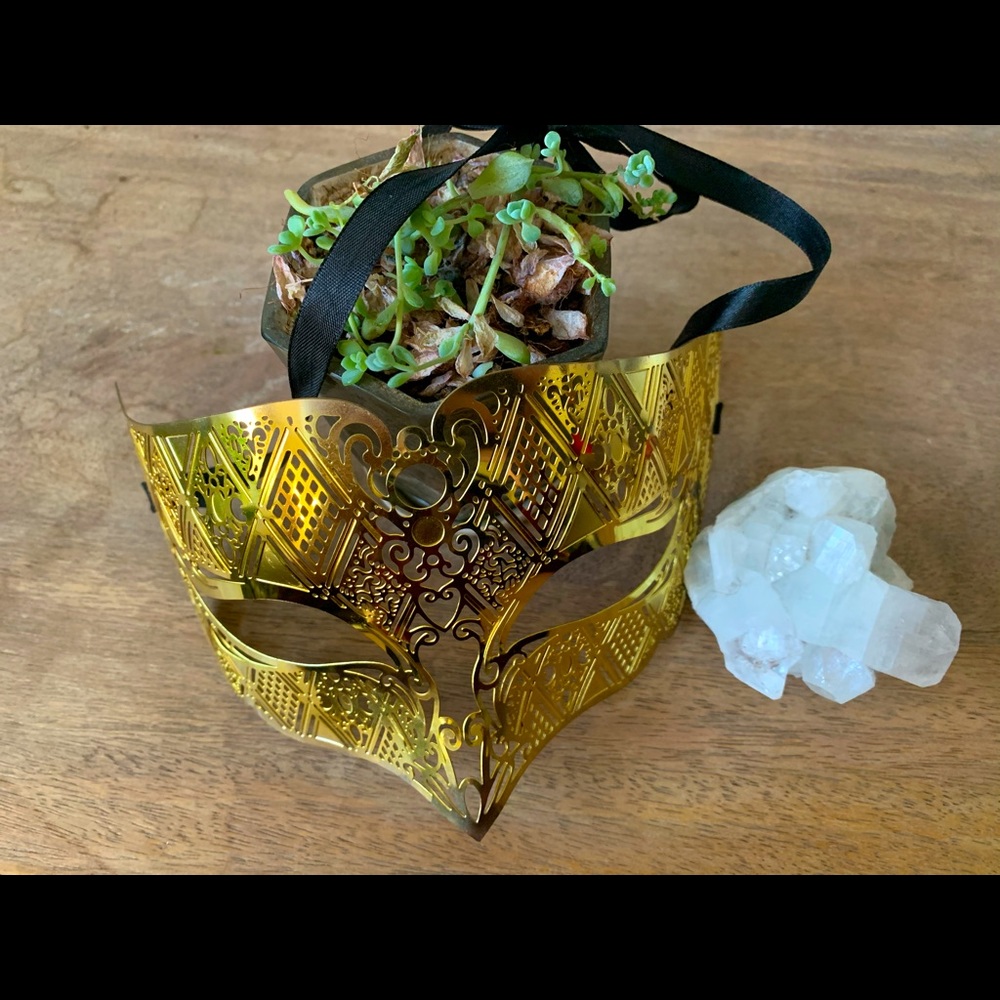 Costume mask with lace tie